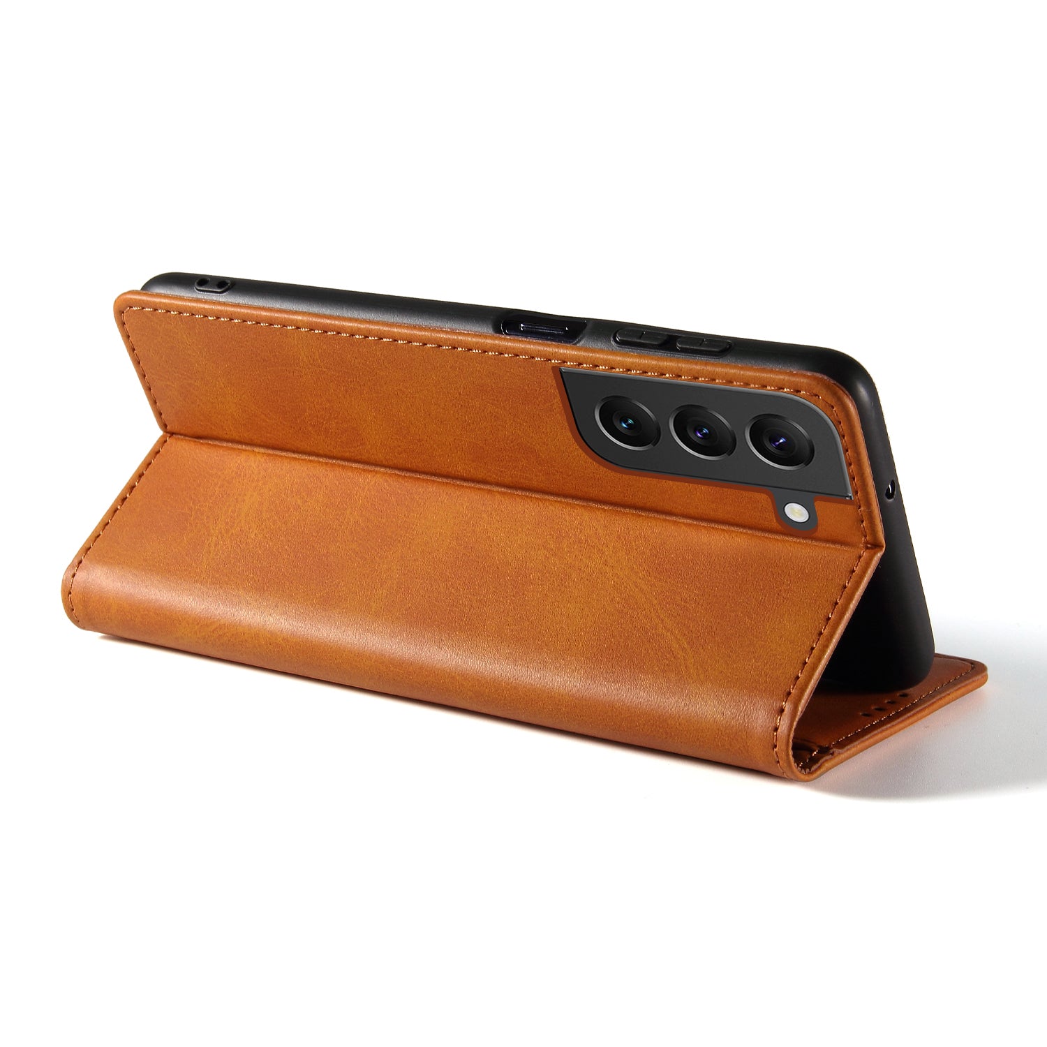 Phone Case For Samsung Galaxy S23 Leather Calf Texture Magnetic Closure Anti-shock Phone Cover with Stand Wallet Phone Case For Samsung Galaxy S23 Leather Calf Texture Magnetic Closure Anti-shock Phone Cover with Stand Wallet